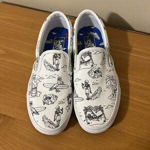 Vans skeleton beach slip ons